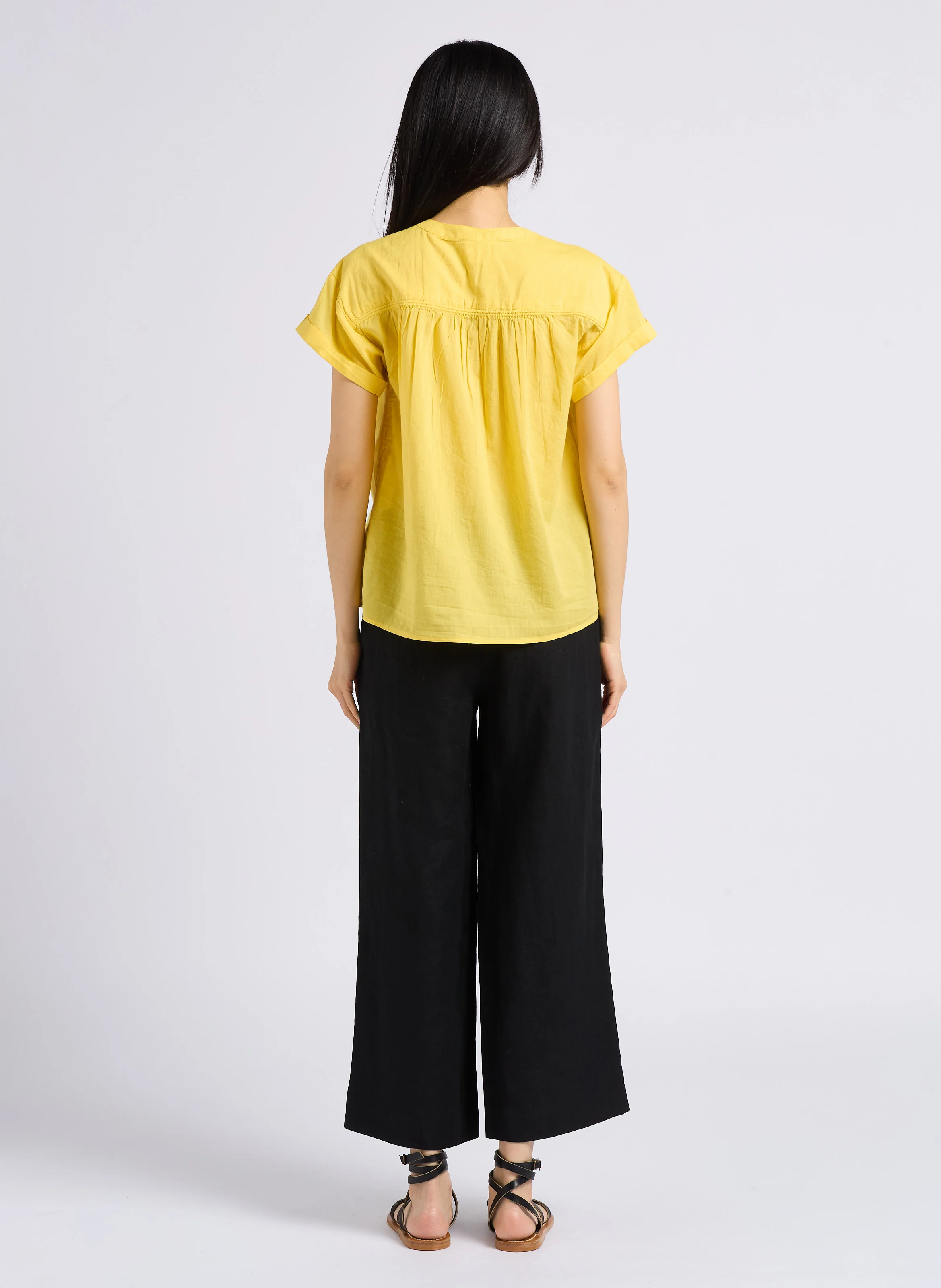 PIO - Pantalon droit en lin| Noir
