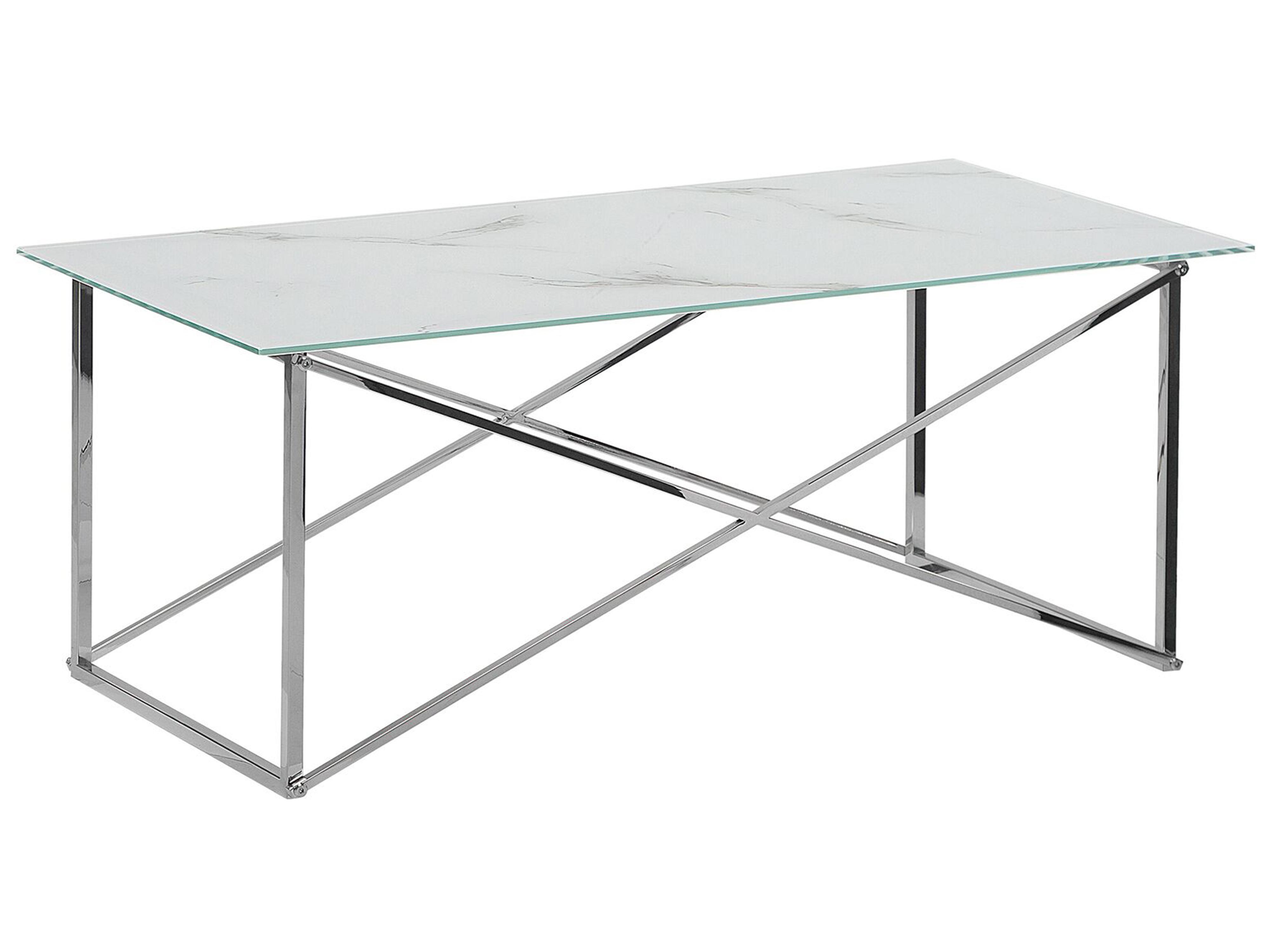 Salontafel EMPORIA Veiligheidsglas Marmer/zilver