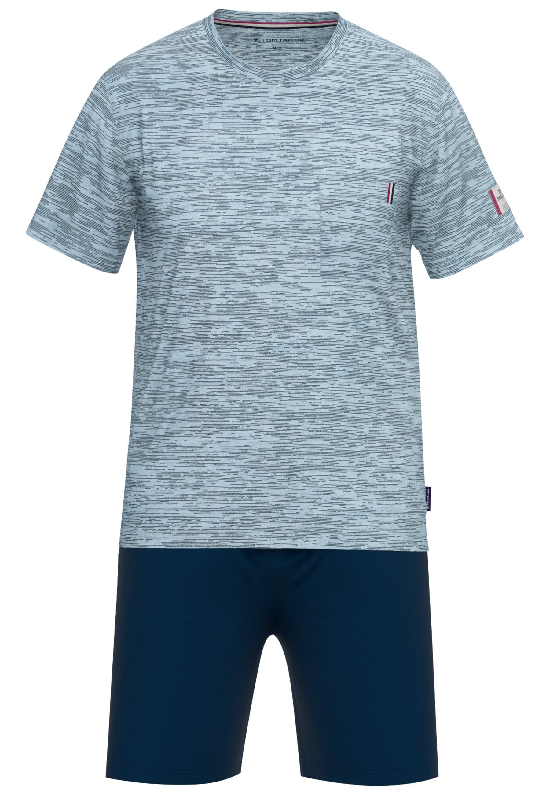 TOM TAILOR Shorty »Kilkenny«, 2 Stk. Mit Muster, Kurzarm, Rundhalsausschnitt, kurze Hose, Baumwollmix