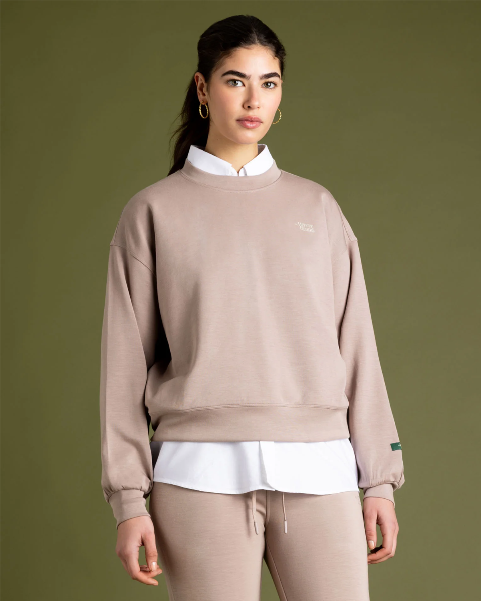 Mercer Amsterdam The Mercer Scuba Crewneck Beige Sweater