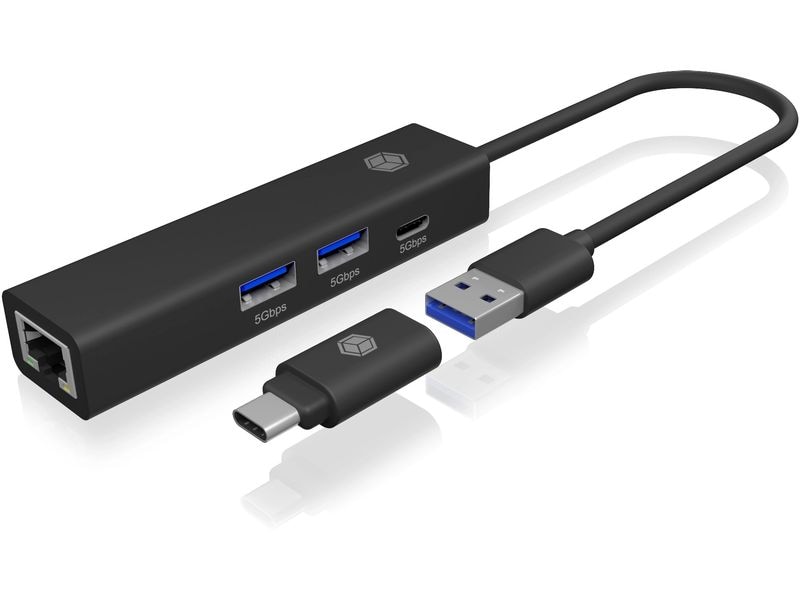 ICY BOX USB-Hub IB-HUB1439-LAN 4-Port USB-Hub