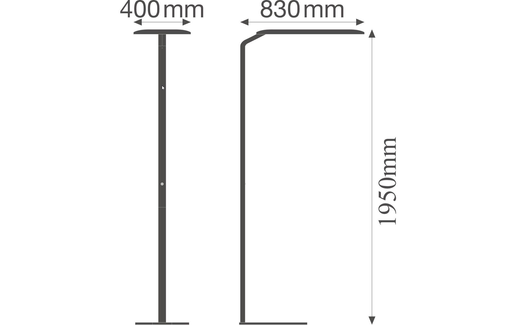 Bürostehleuchte 43 W, 4000 Kelvin, Grau<br>Büroleuchte