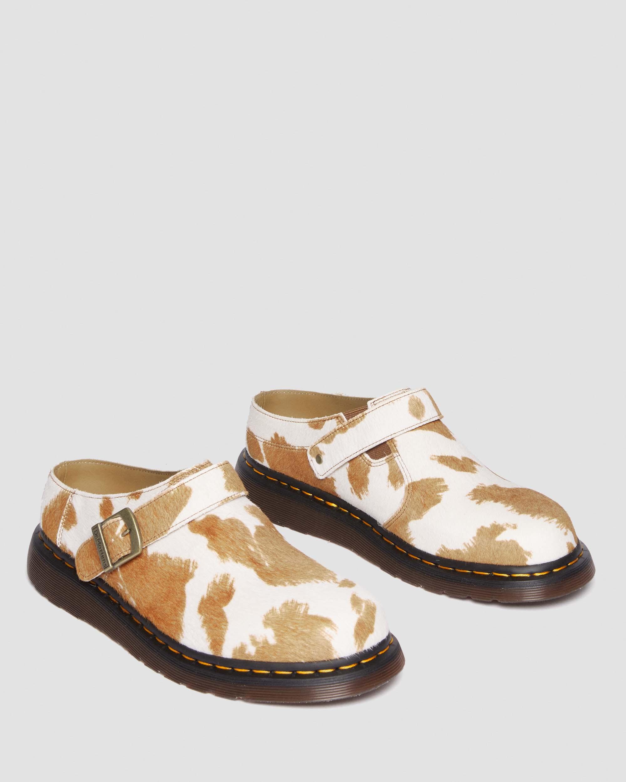 Isham Hair-On Cow Print Slingback Mules