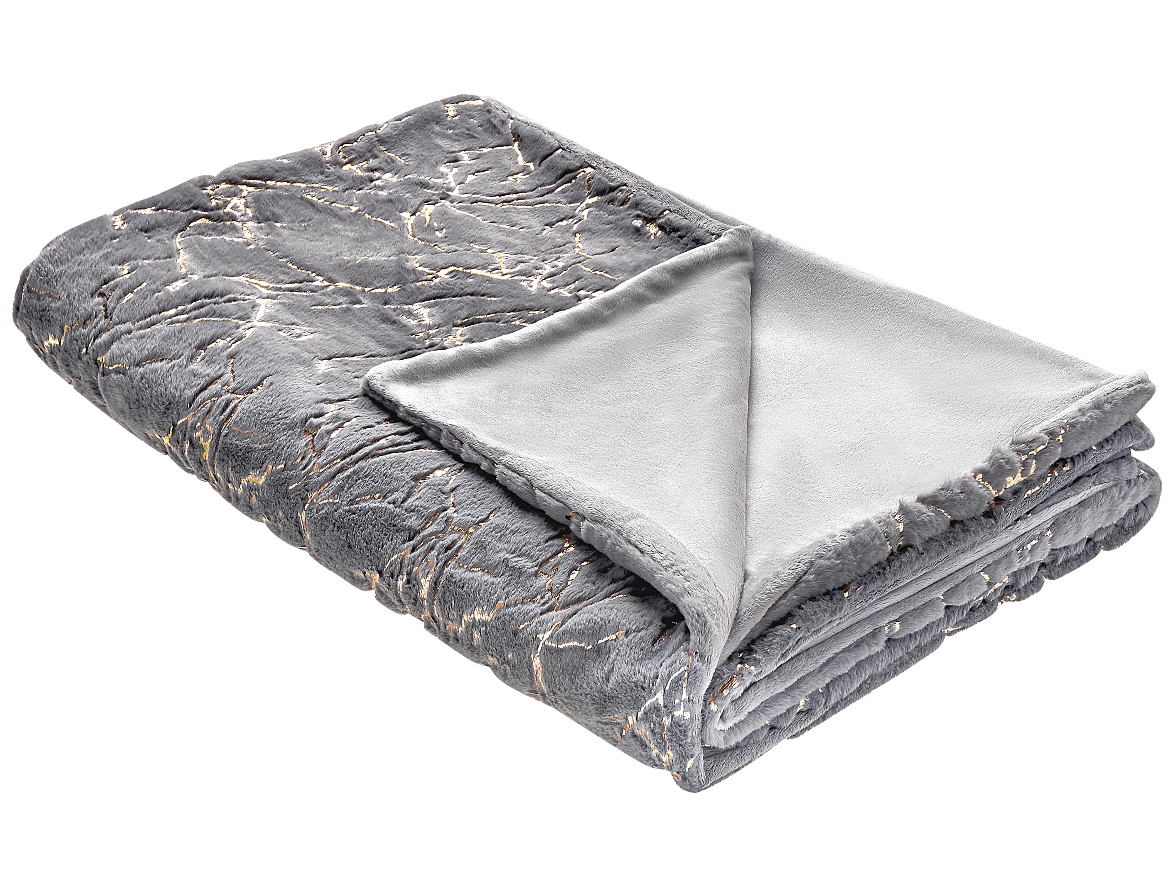 Plaid GODAVARI 130 x 180 cm Grijs