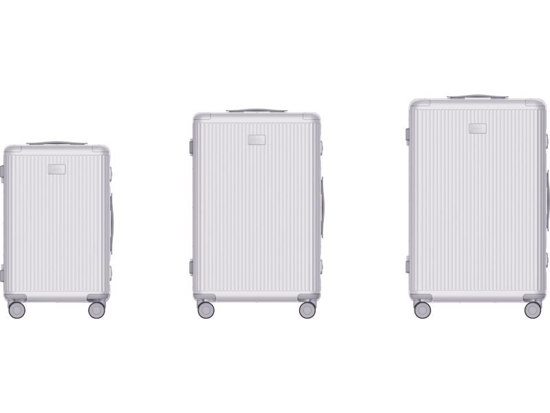 Xiaomi Rahmen Rollkoffer 62 l, Silber Aluminium-Rahmen Rollkoffer