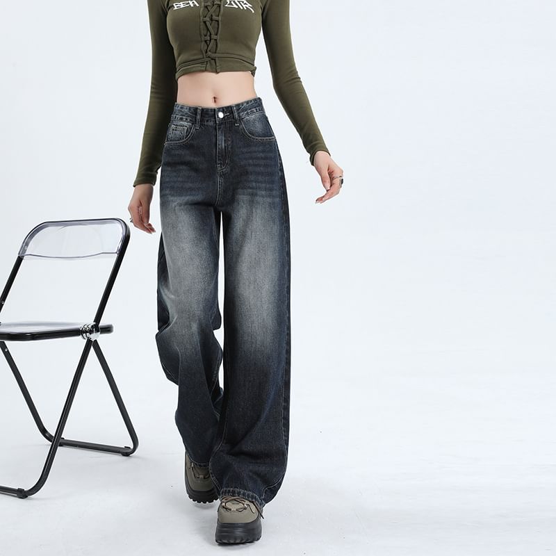Litoya - Low Rise Washed Wide Leg Jeans (diverse designs)