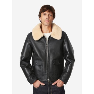 Herren-Fliegerjacke, Schwarz