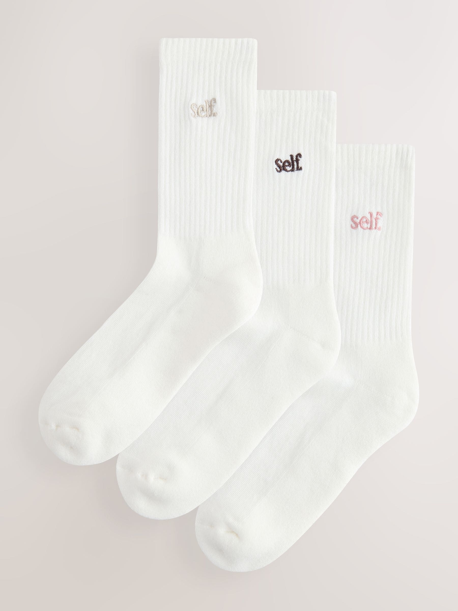 Crème/roze/choc - zelf. 3 paar lounge enkelsokken met verzachte zool