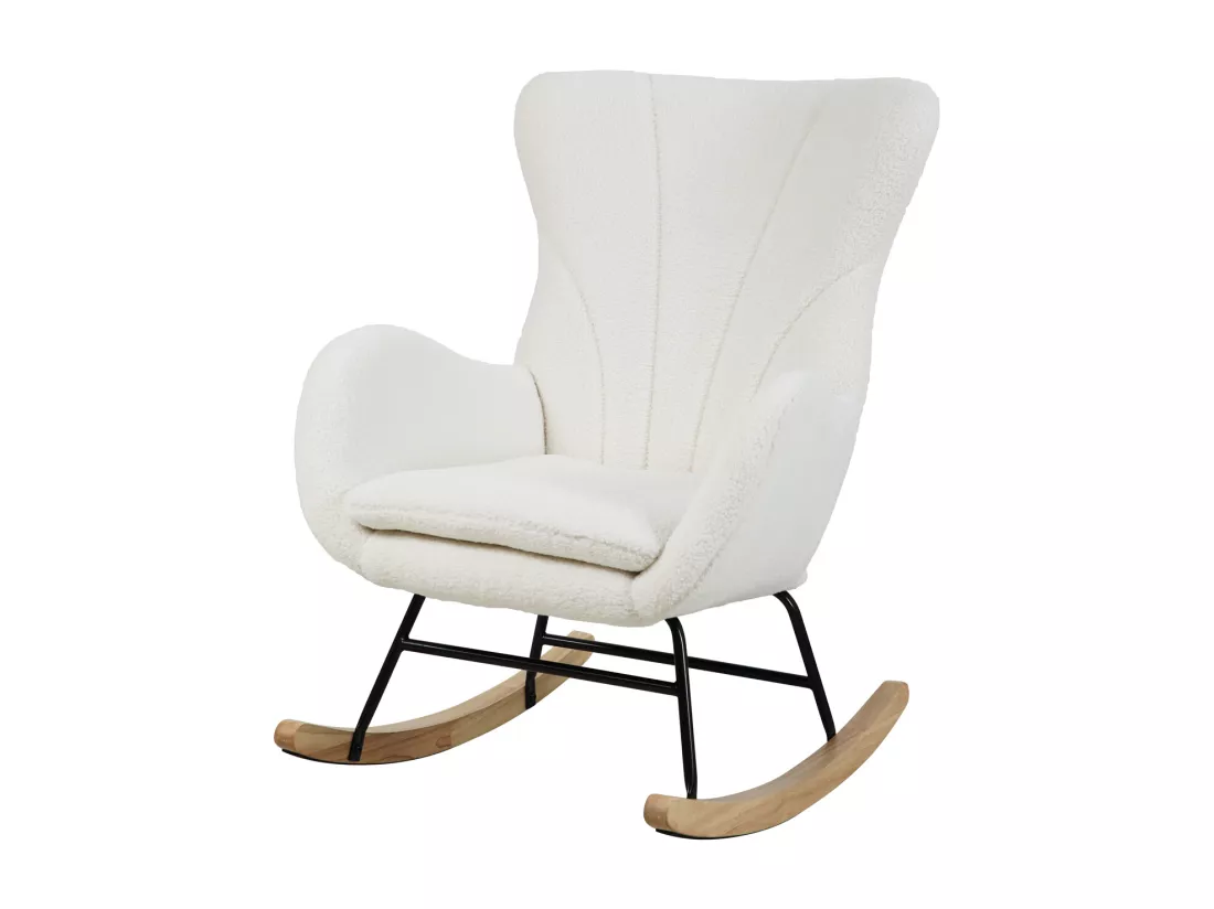 chaise à bascule patins en bois avec accoudoirs
