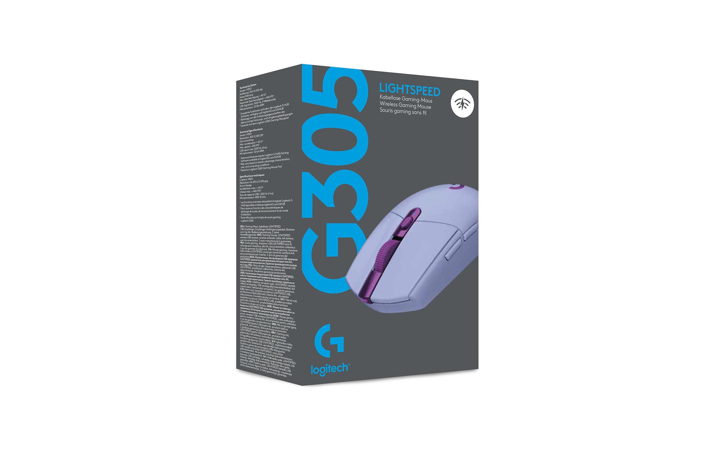 Gaming-Maus G305 LightspeedReaktionsschnelle, ausdauernde Wireless-Gamingmaus