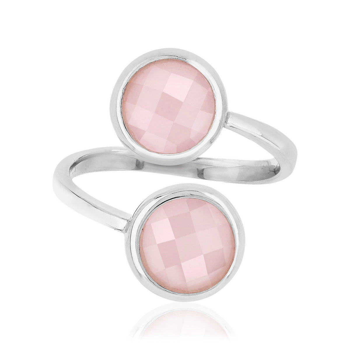 Bague argent 925 ouverte pierres imitation roses