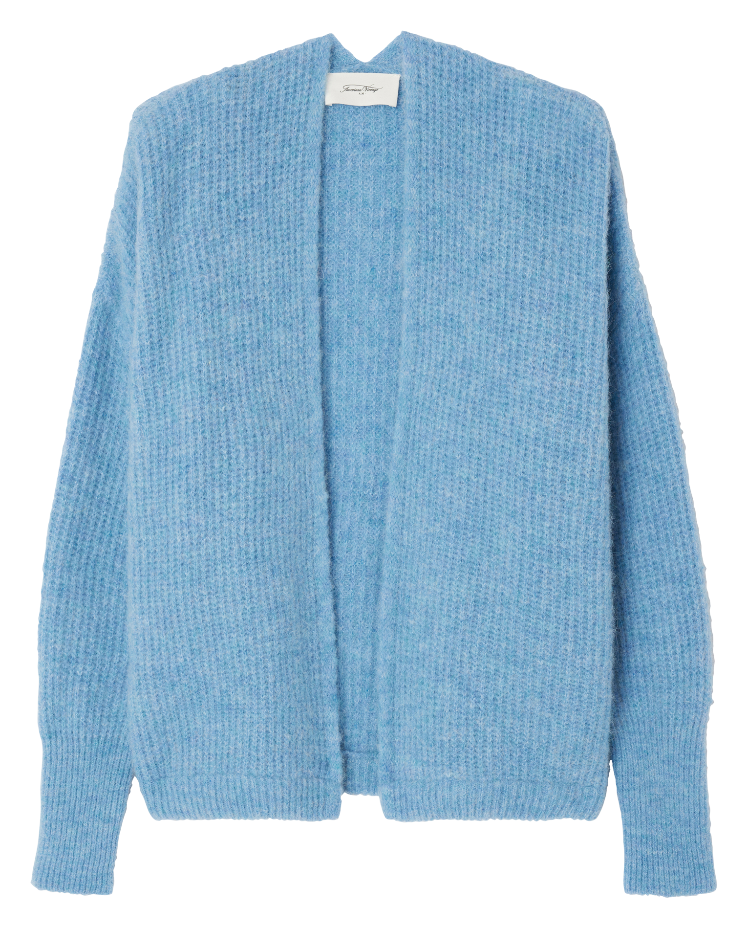 EAST - Gilet ouvert en laine et alpaga mélangé | Bleu