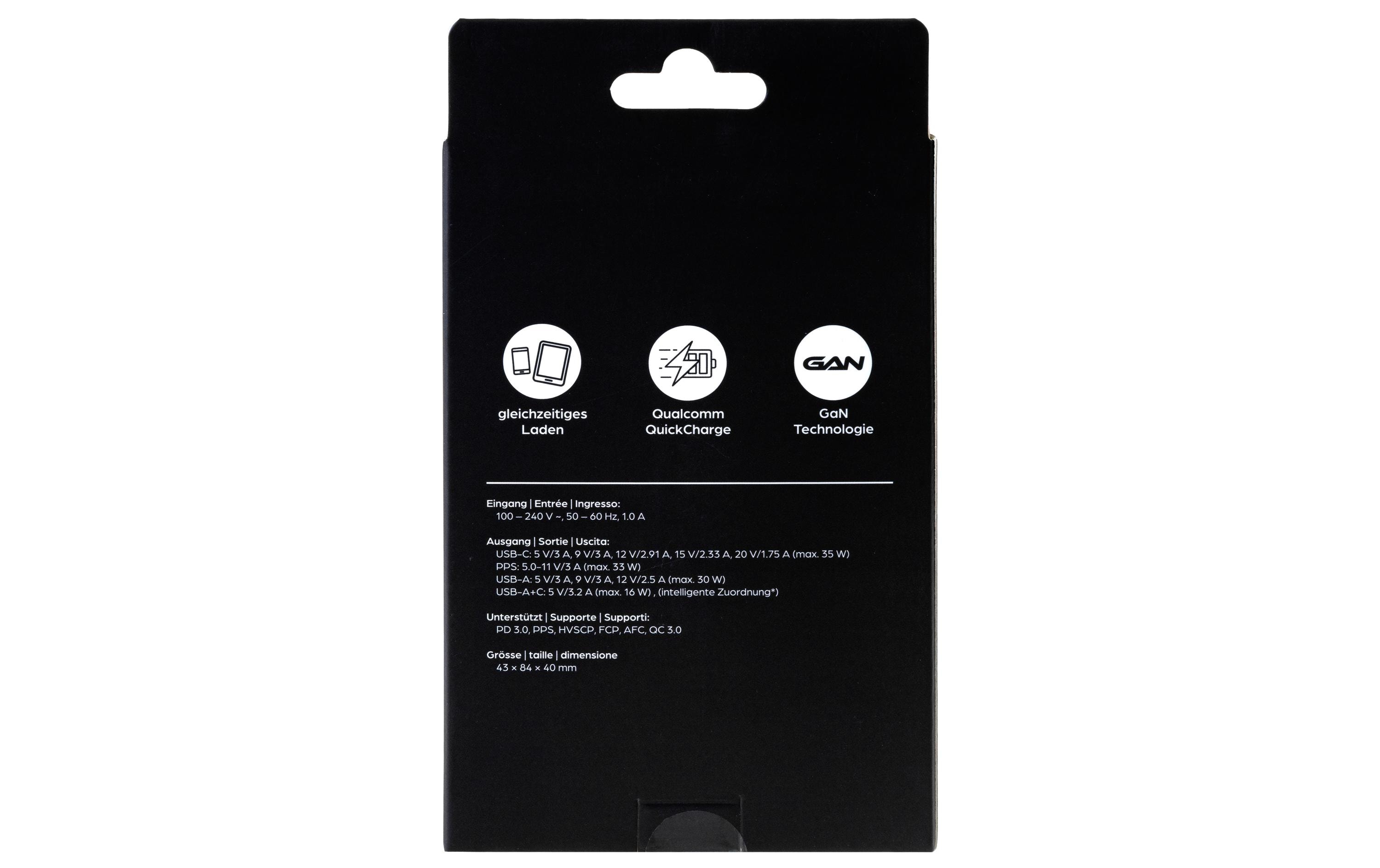 USB-Wandladegerät Dual 1C1A 35 W GaN WeissLadeadapter mit einem USB-C- und einem USB-A-Port