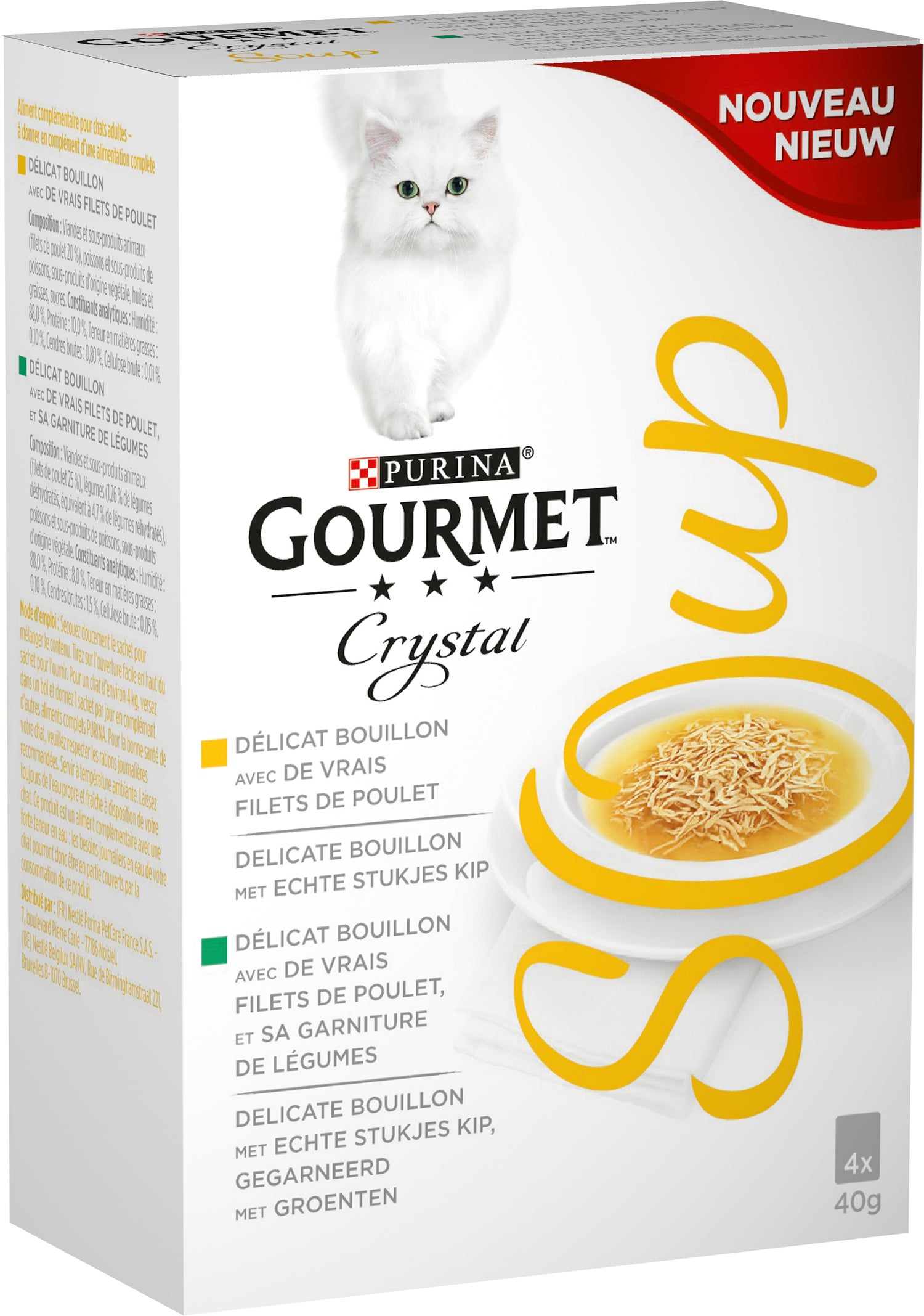 Gourmet kattensnack Crystal Soup kip 40 g 4 stuks