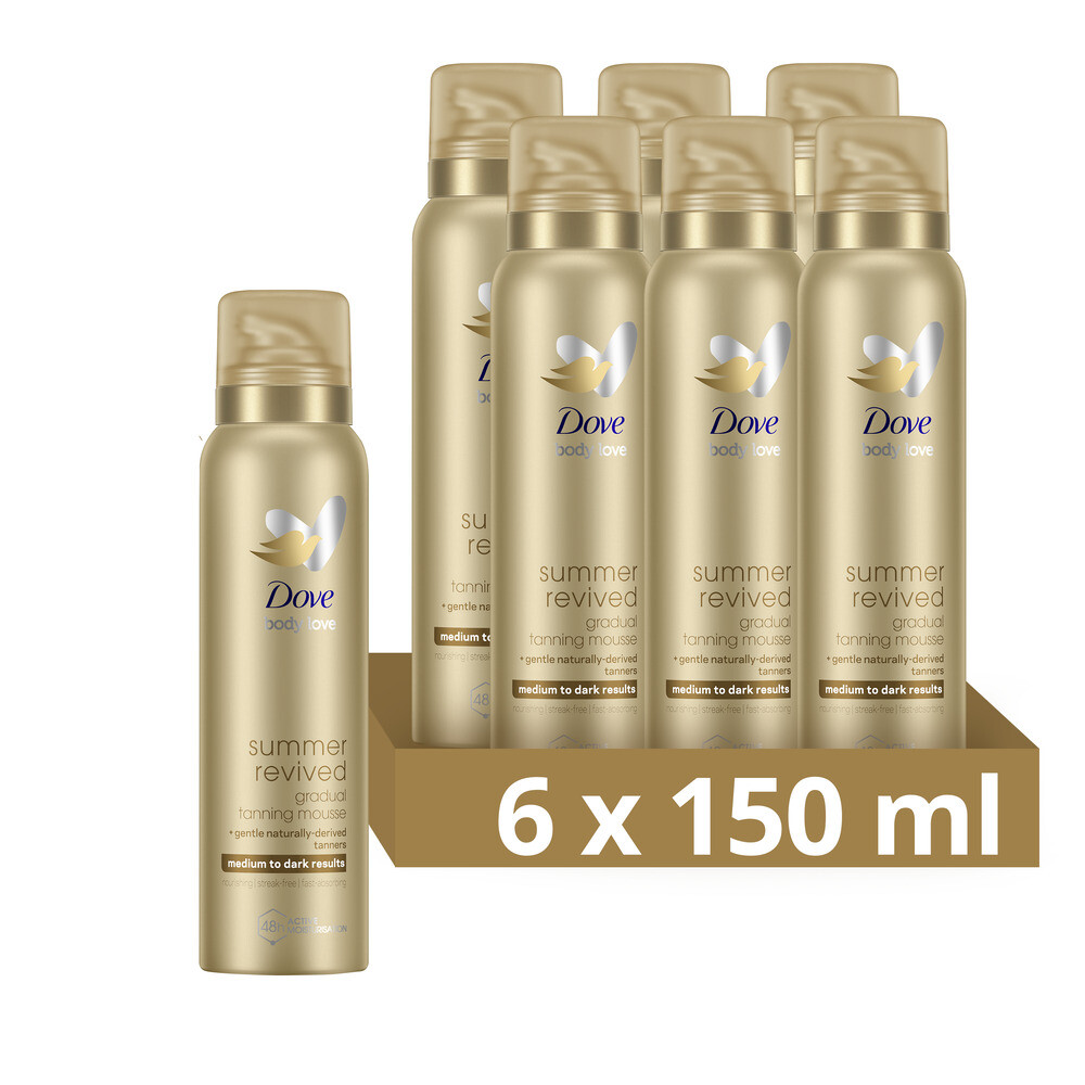 6x Dove Zelfbruinende Bodymousse Summer Revived Light-Medium150 ml