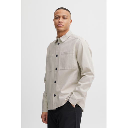 Solid Overshirt, Oatmeal, S
