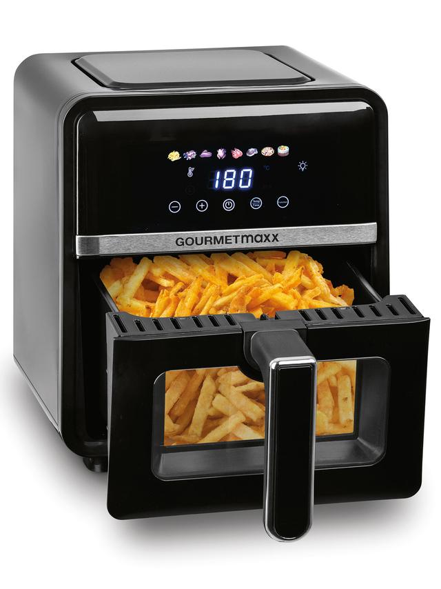 GOURMETmaxx Heißluft-Fritteuse Digital inkl. 10 Backpapierschalen, 5 l, 1400 W