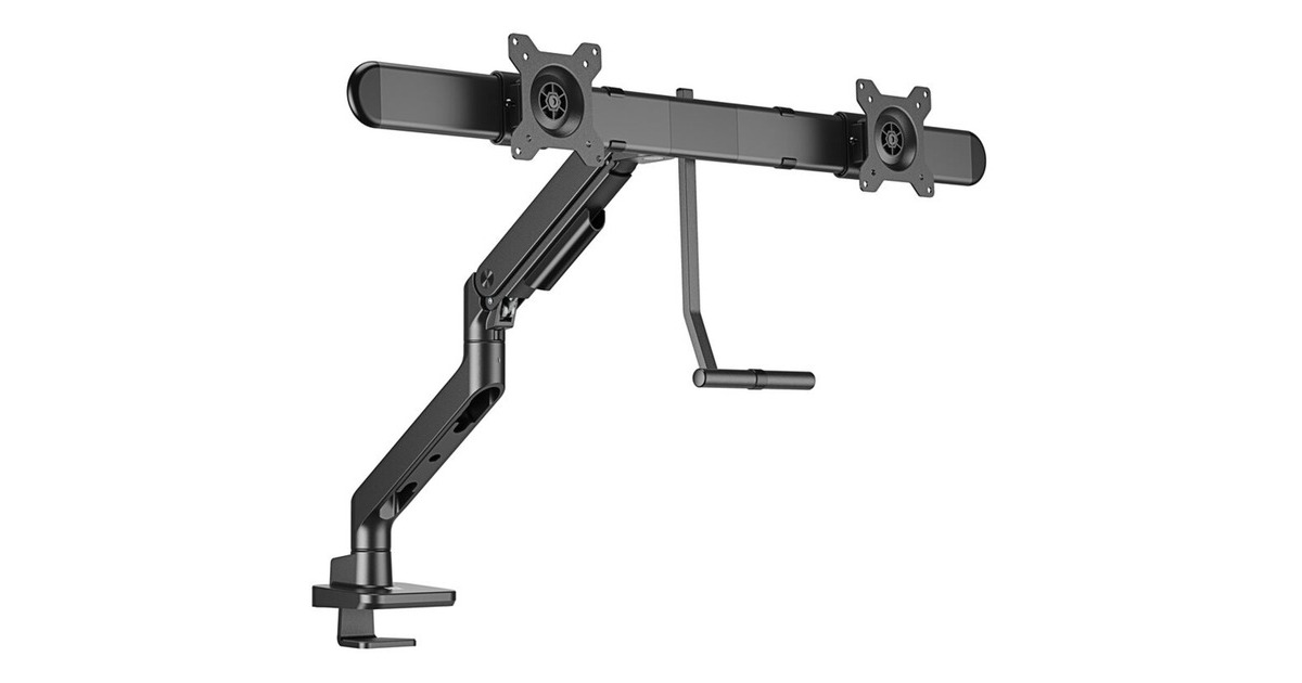 ACT ConnectivityMonitorarm office premium, gasveer, crossbar, 2 monitoren  (Zwart)