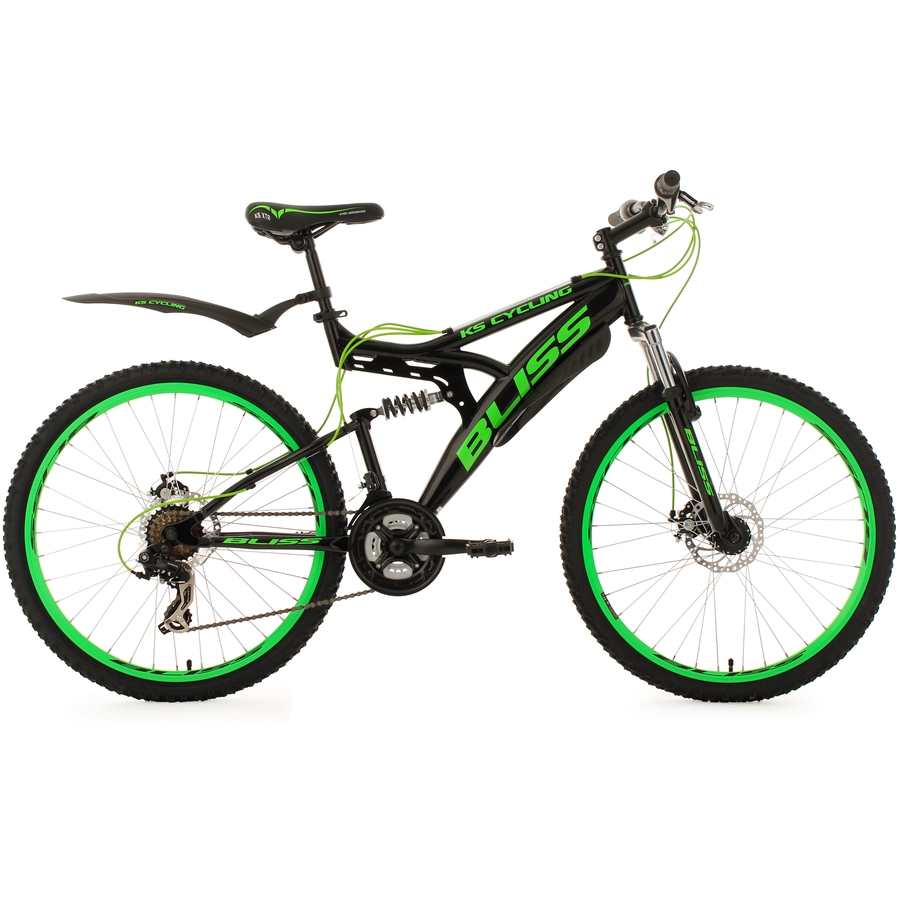 KS Cycling Fully Mountainbike Bliss 26 Zoll schwarz-grün