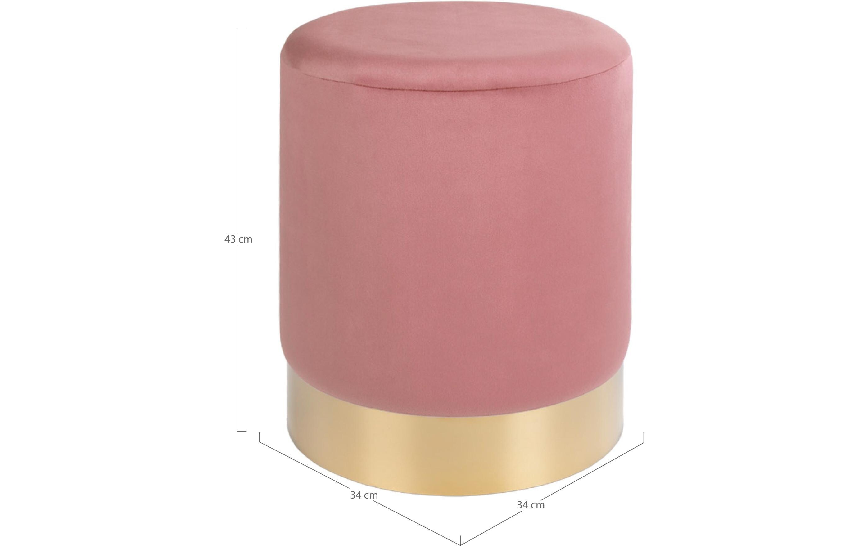 Hocker Gamby Ø 34 cm, Messing/RosaSitzhocker