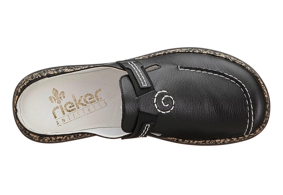 Rieker Clog  , Sommerschuh, Schlappen mit Stretcheinsatz