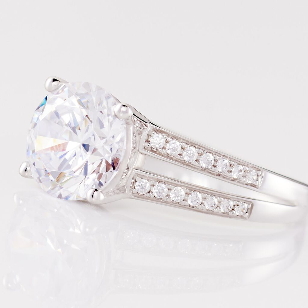 Bague Anthyme Or Blanc Oxyde De Zirconium