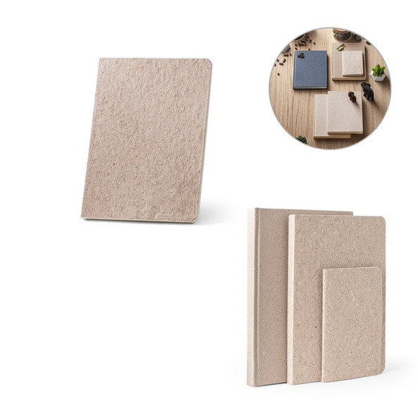 hi!dea 93290 - Bloc-notes A5 avec couverture semi-rigide fabriquée à partir de déchets de feuilles de thé (65%)