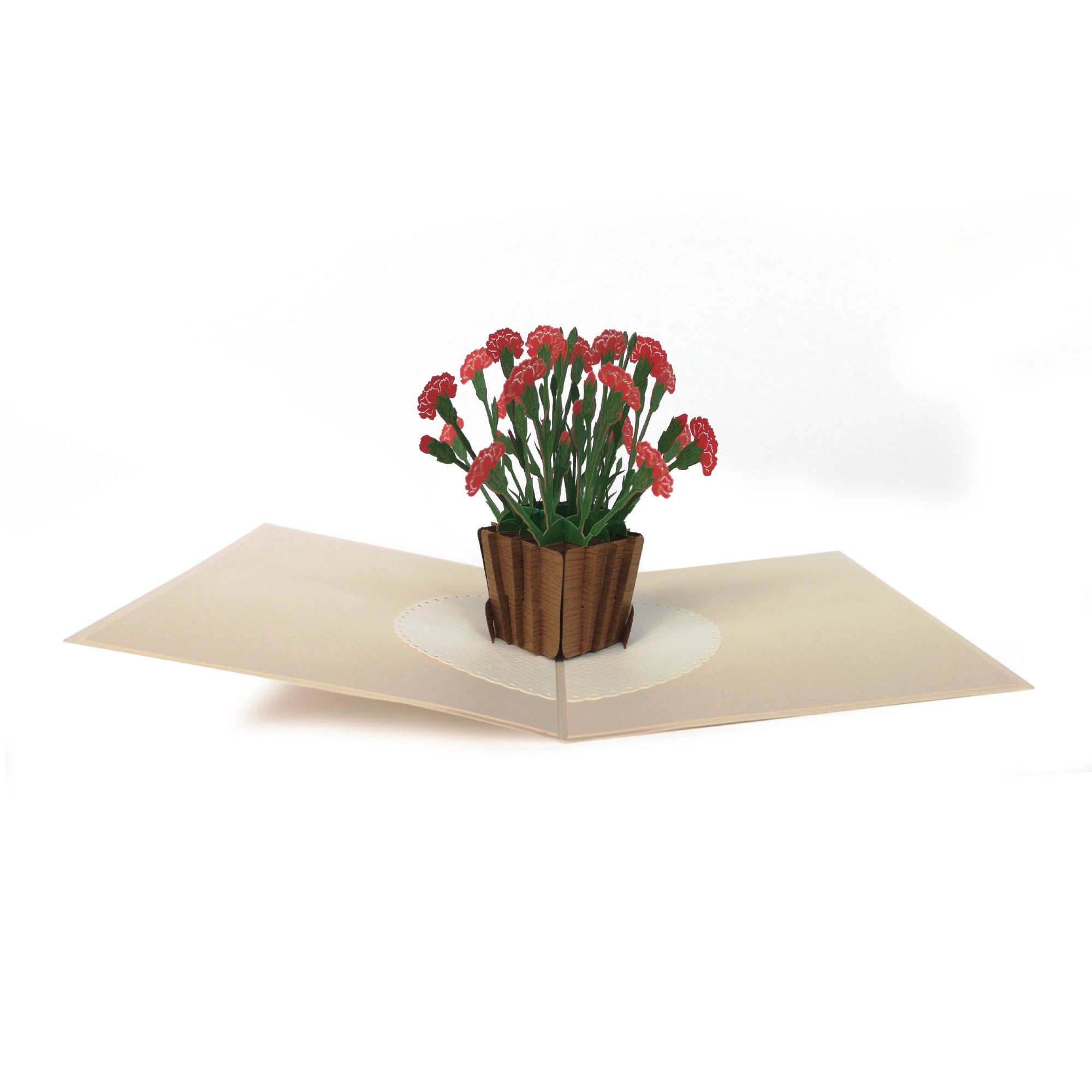 Pop-Up Karte 'Nelken', rot, L 18 cm, B 13 cm günstig bestellen