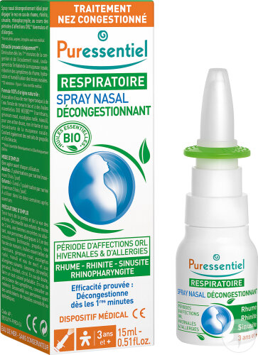 Puressentiel Respiratoire Spray Nasal Décongestionnant 15ml