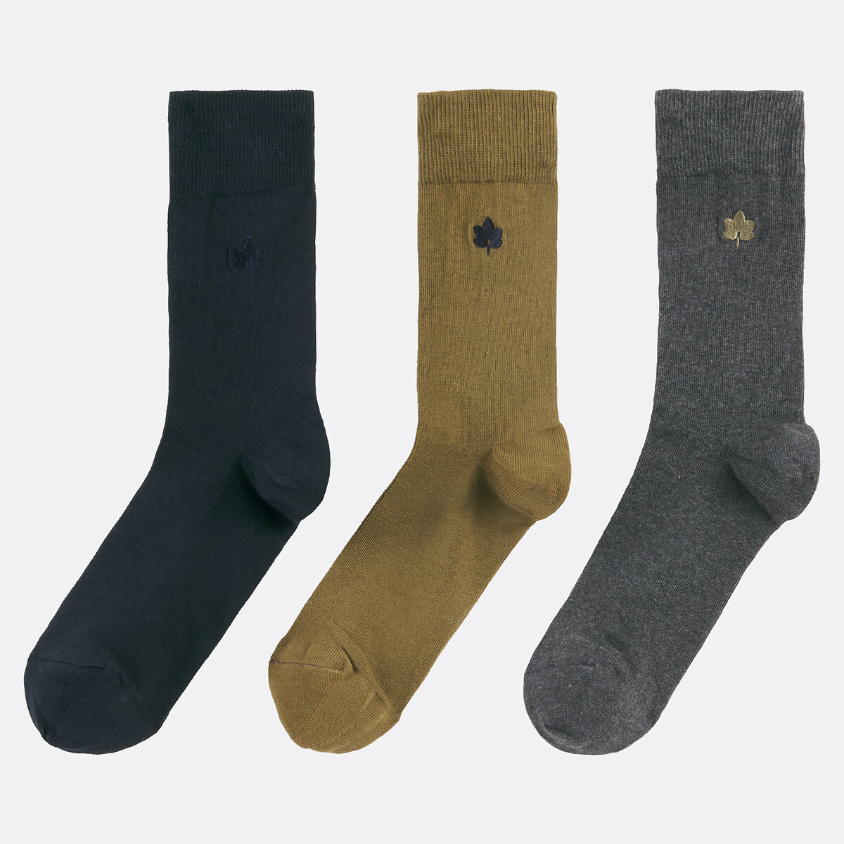COLEÇÃO LA REDOUTE<br>Conjunto de 3 pares de meias bordadas