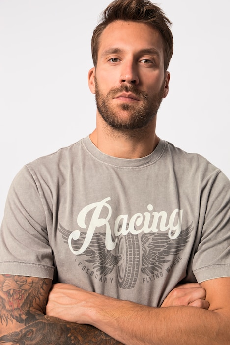 T-Shirt, Halbarm, Vintage Look, Brustprint, bis 8 XL