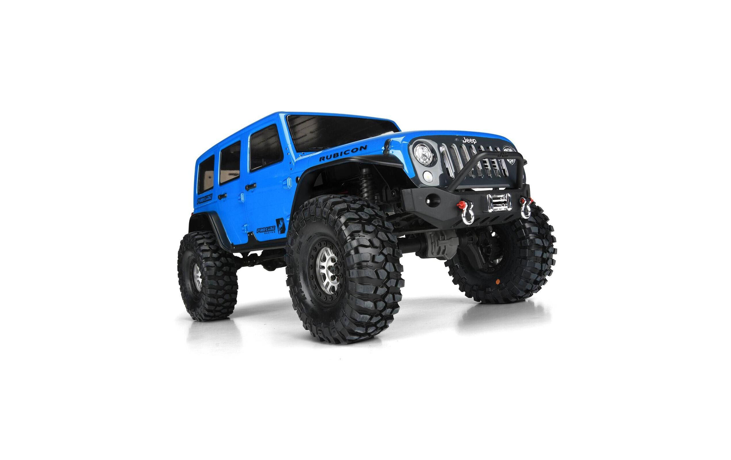 Karosserie Jeep Wrangler Rubicon unlackiert, 1:10Karosserie für Crawler mit 325 mm Radstand, z.B. TRX-4
