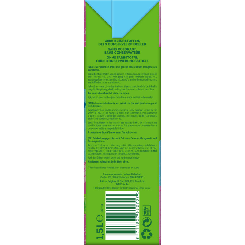 Lipton Ice tea green mango zero