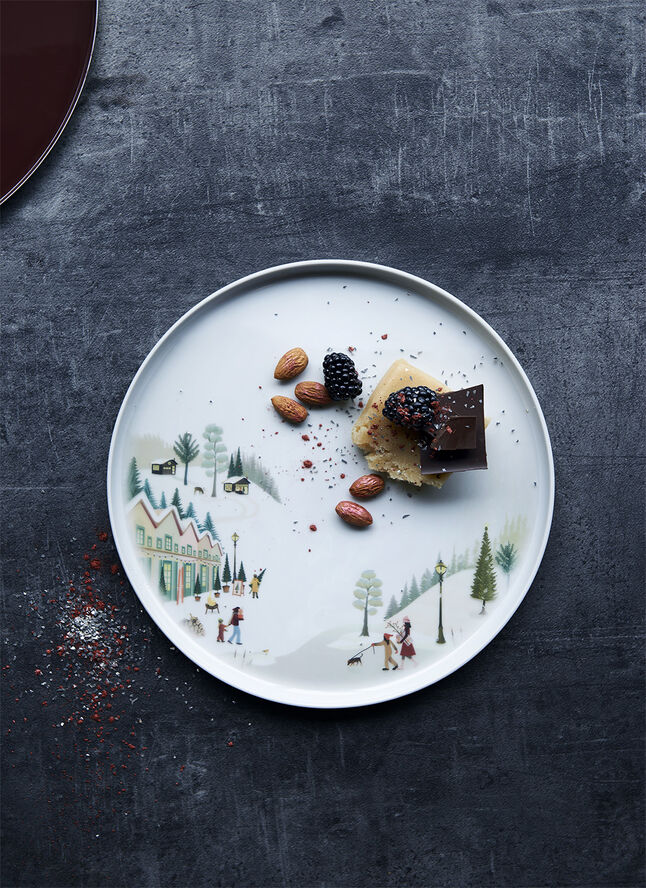 Pillivuyt Tallerken flad lige kant Vinter 26 cm Hvid Ovnfast porcelæn Hvid