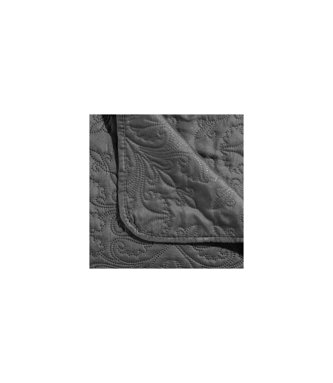 Dessus de lit et 2 taies Arabesque - 260 x 240 cm. - Gris foncé