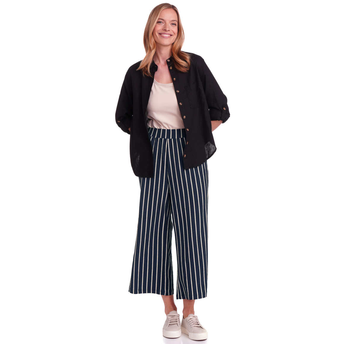 Gina Benotti Damen Culotte mit strukturiertem Material dunkelblau
