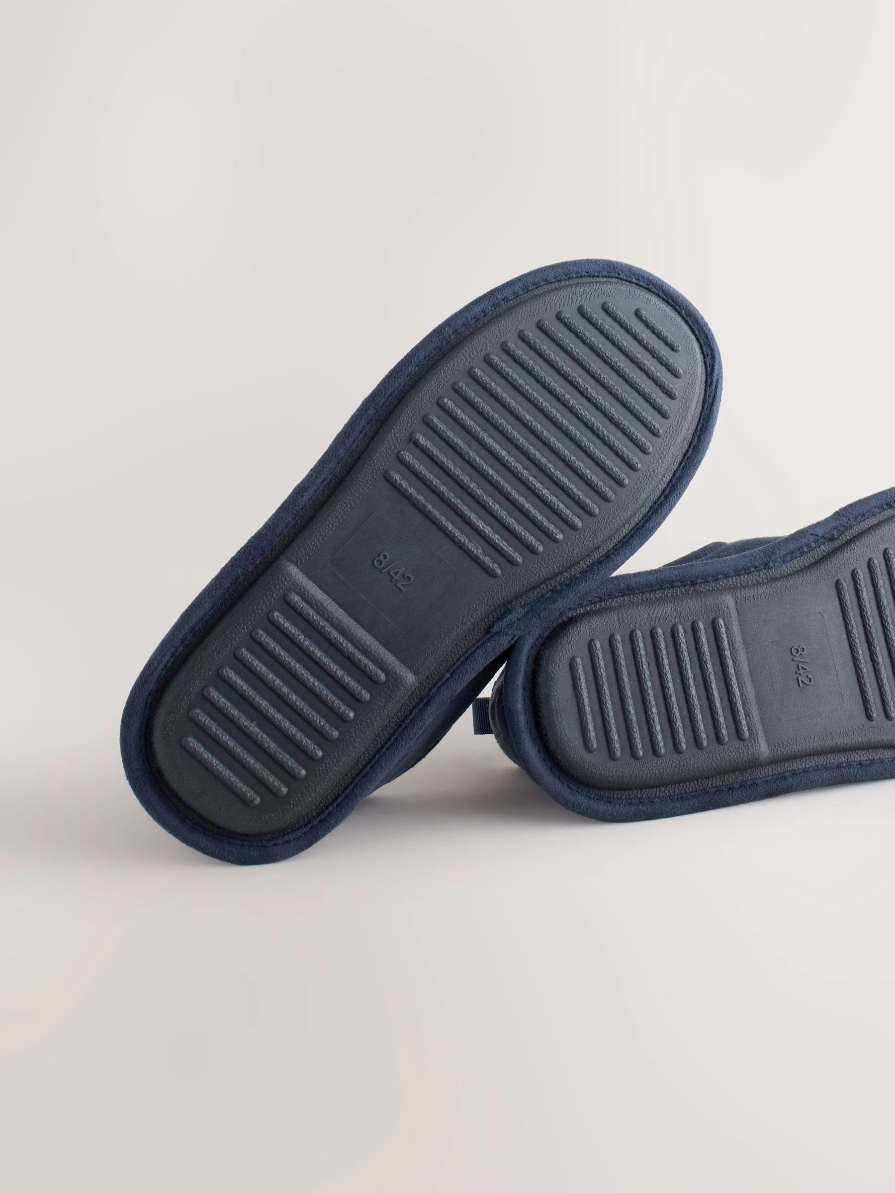 Marineblauw - Wide Fit Closed Back Slippers