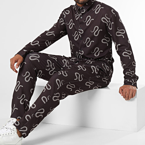Ensemble Chemise Manches Longues Et Pantalon Jogging Noir