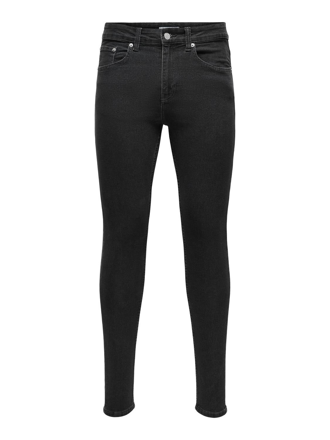 ONSFLY Mittlere Taille Spray on Fit Jeans Grey Denim