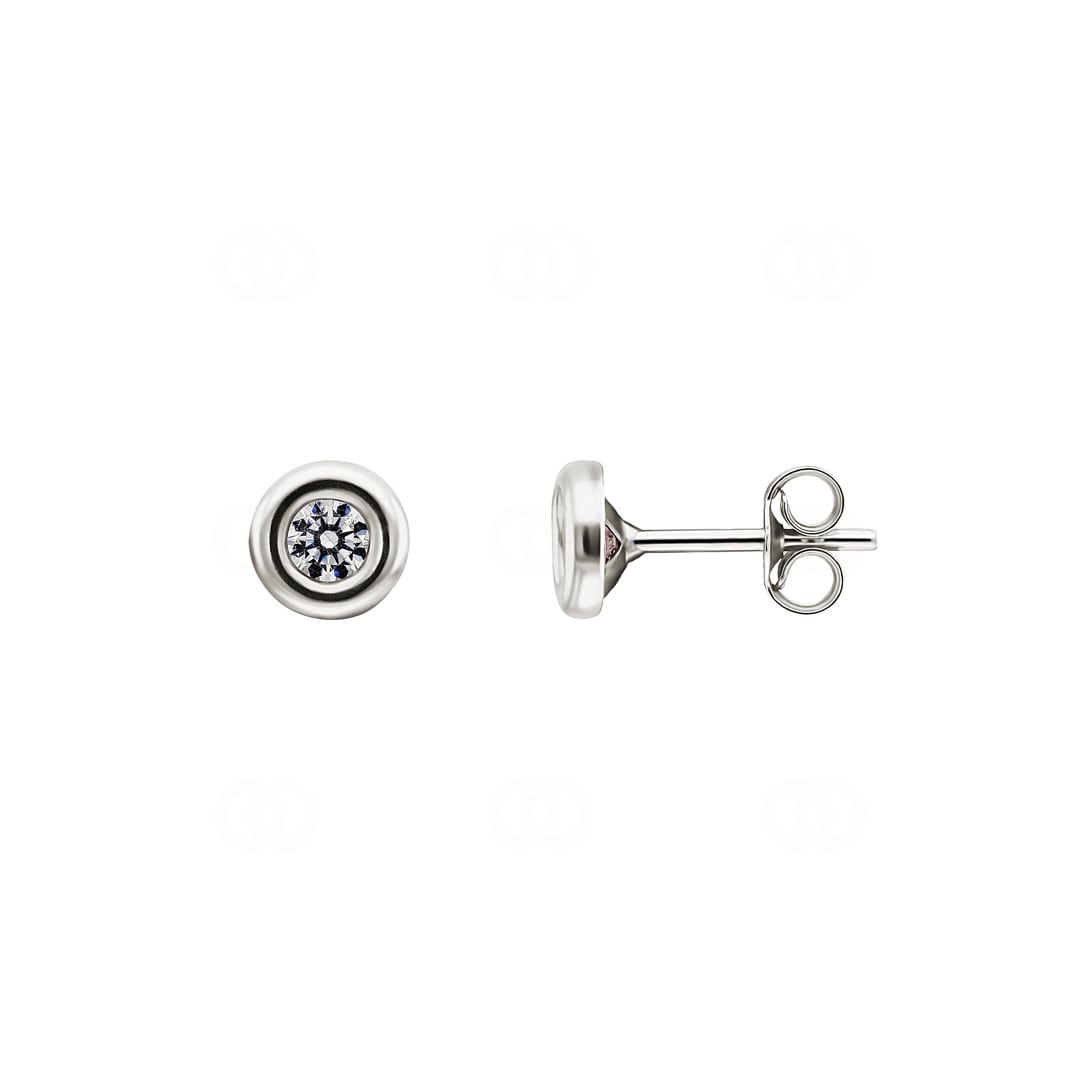 Ohrstecker 750/18 K Weissgold mit Zirkonia Ø 3mm