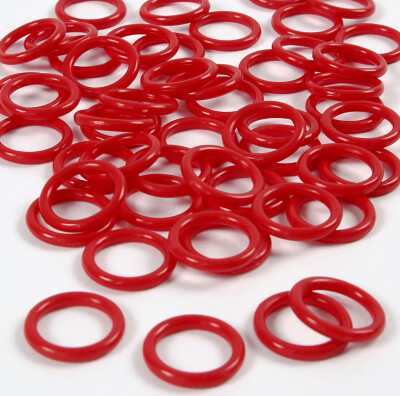 Plastikringe - Rød - Ø 15 MM - Tykkelse 2 MM - 50 Stk