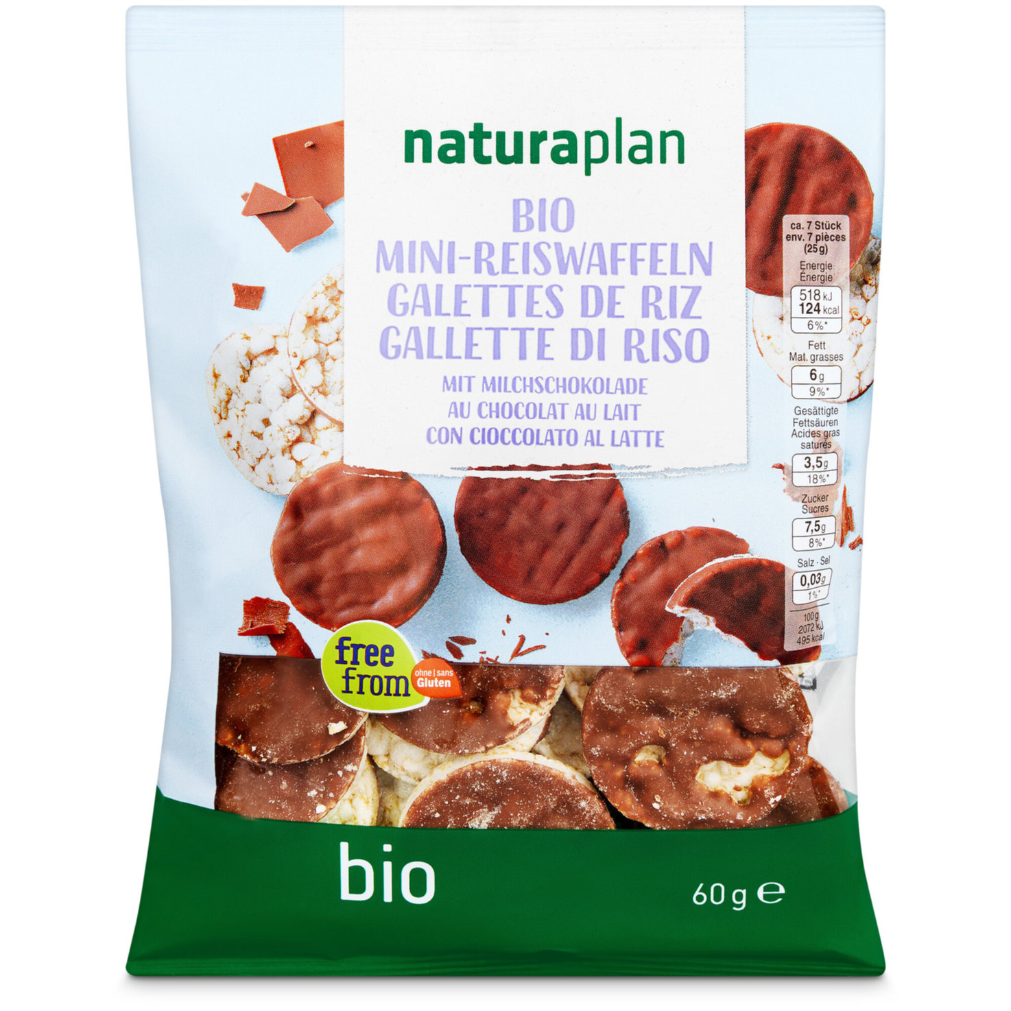 Naturaplan Bio Mini-Reiswaffeln Milchschokolade