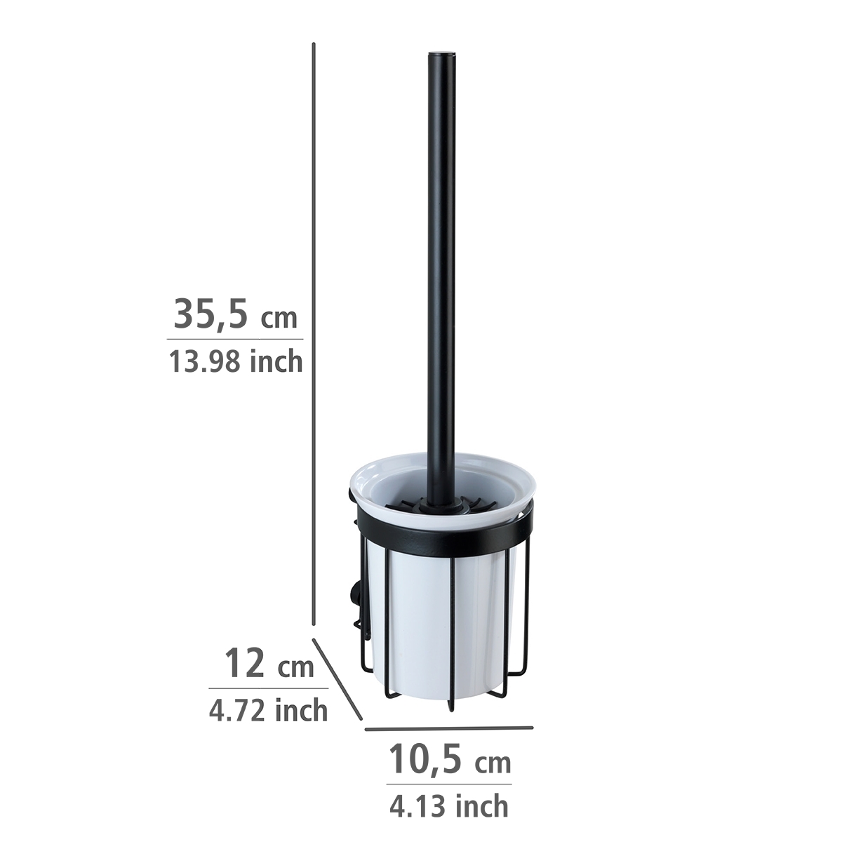 Wenko Classic Plus toiletborstelhouder zwart