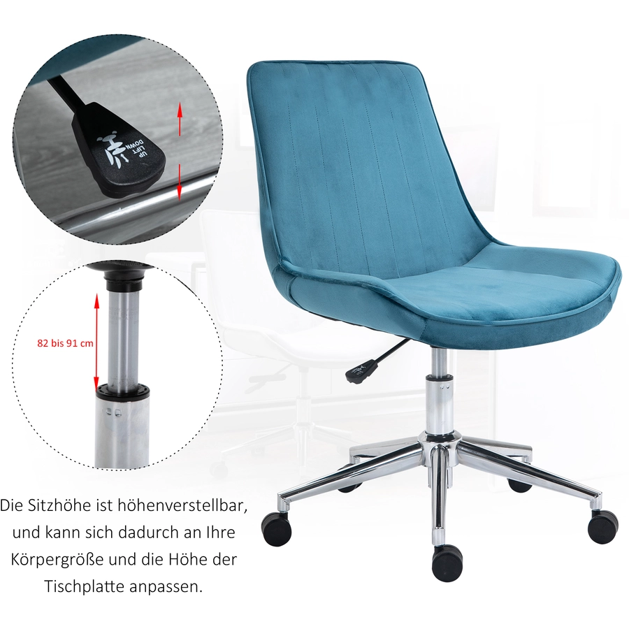 HOMCOM Drehstuhl im Retro-Stil blau