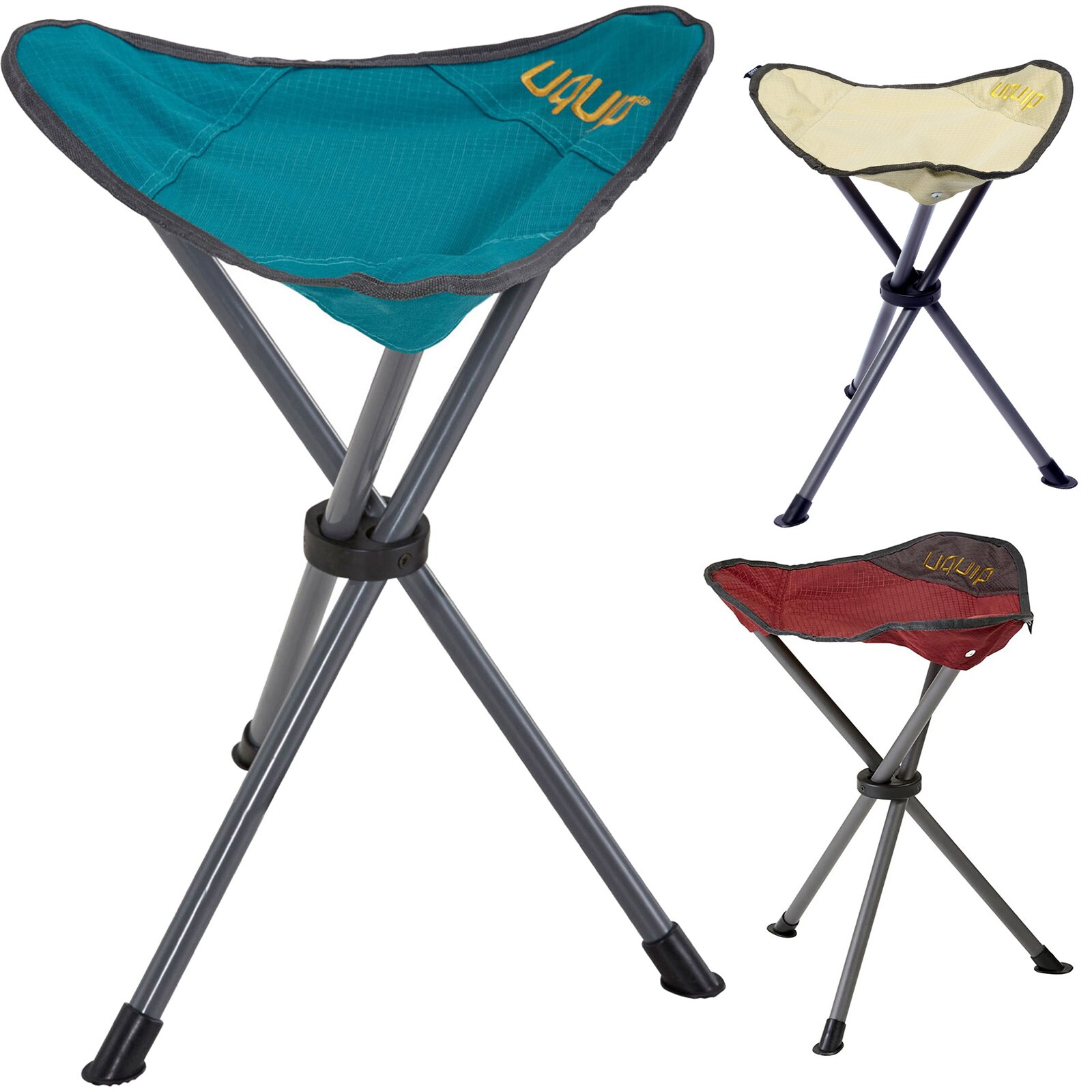 UQUIP Dreibeinhocker Darcy XL Falthocker Campinghocker Faltbar Leicht 100 kg Farbe: Blue/grey