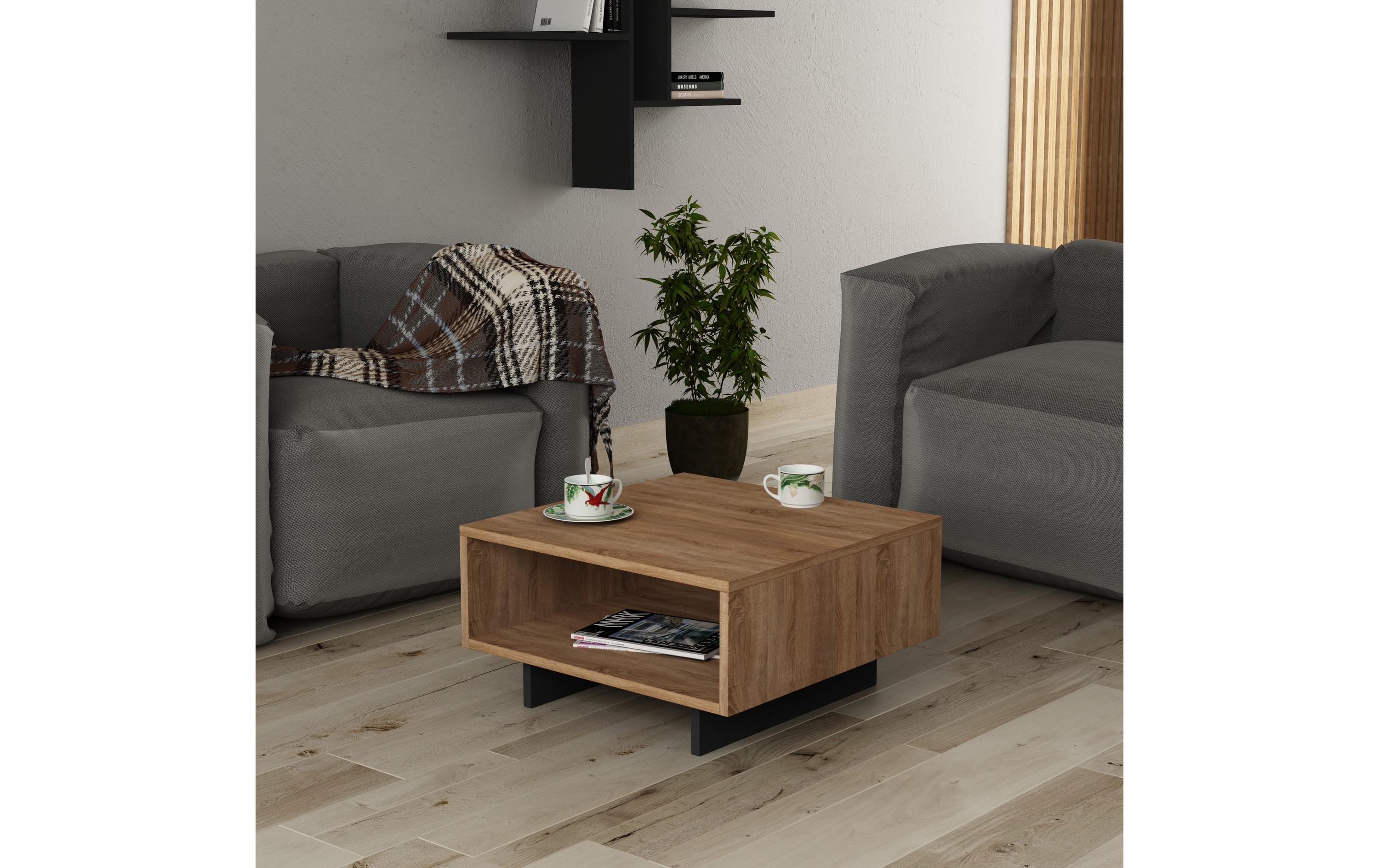 Couchtisch Hola 90 x 32 cm, Braun/Schwarz<br>Sofatisch