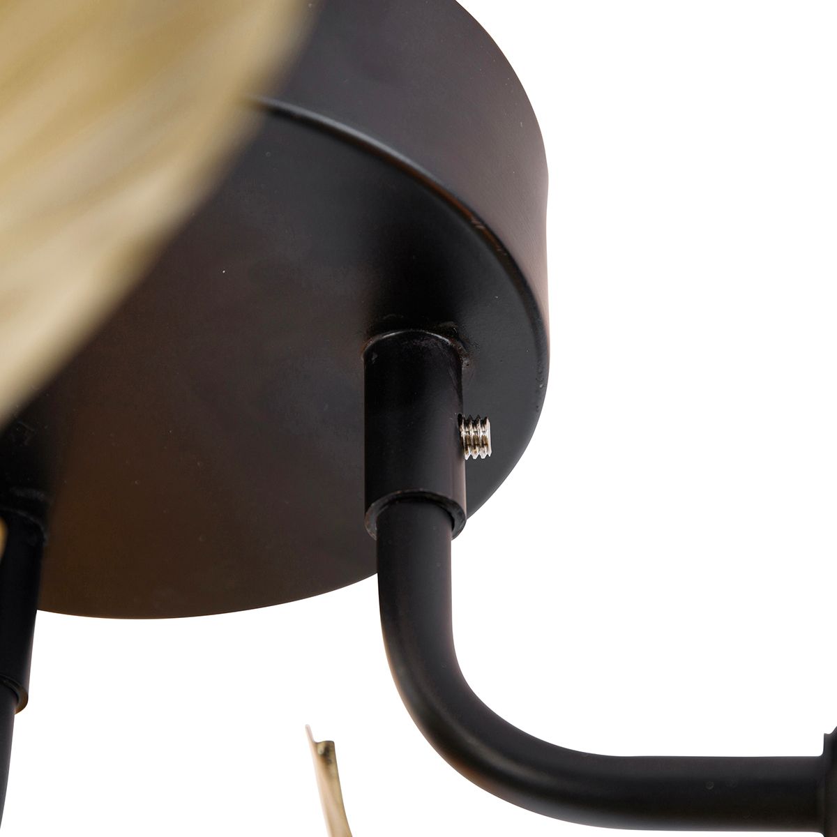 Oosterse plafondlamp messing met zwart 3-lichts - Louka
