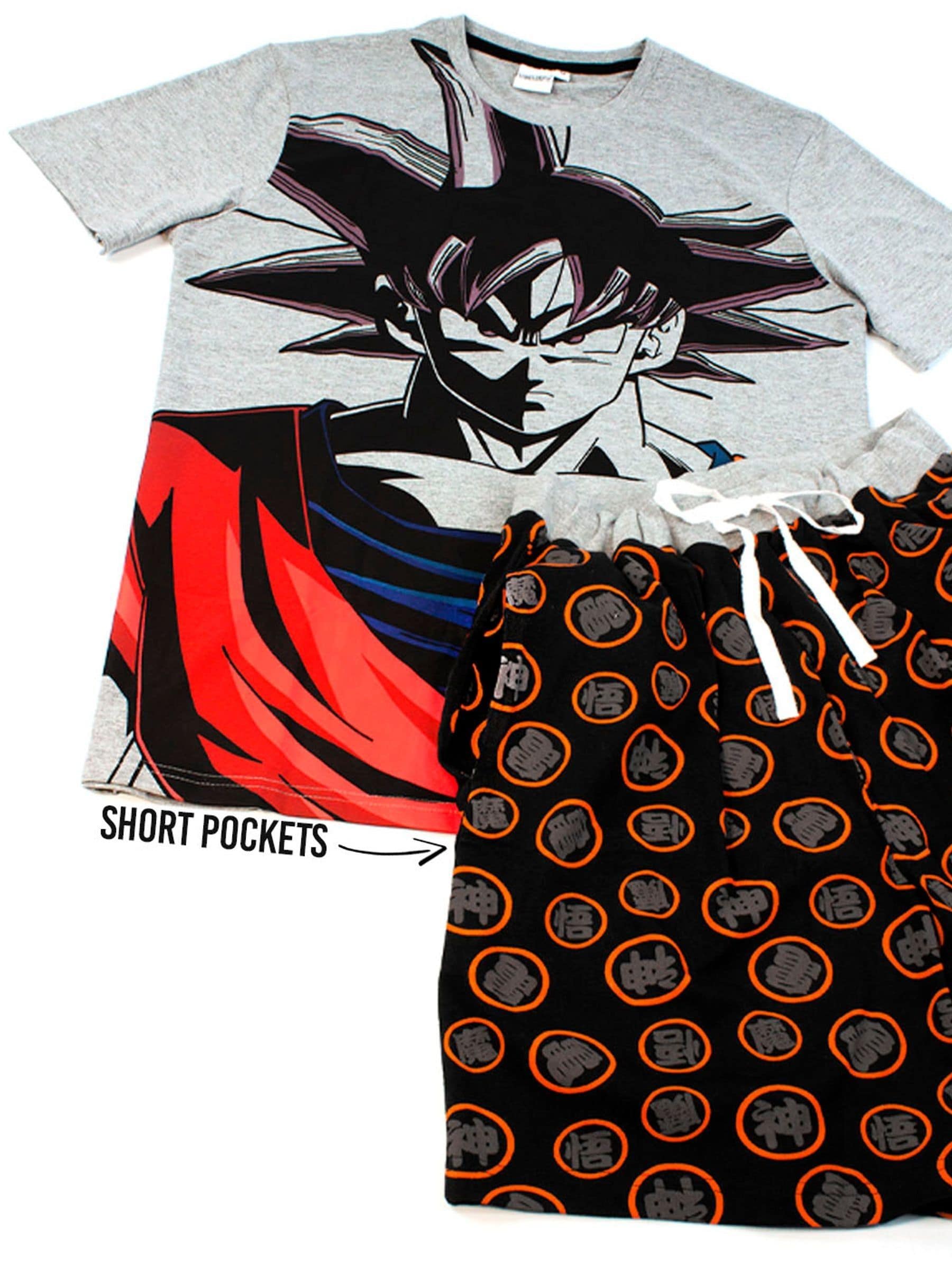 Vanilla Underground Mens Dragon Ball Z Goku Short Sleeve Long Leg Pyjamas Set