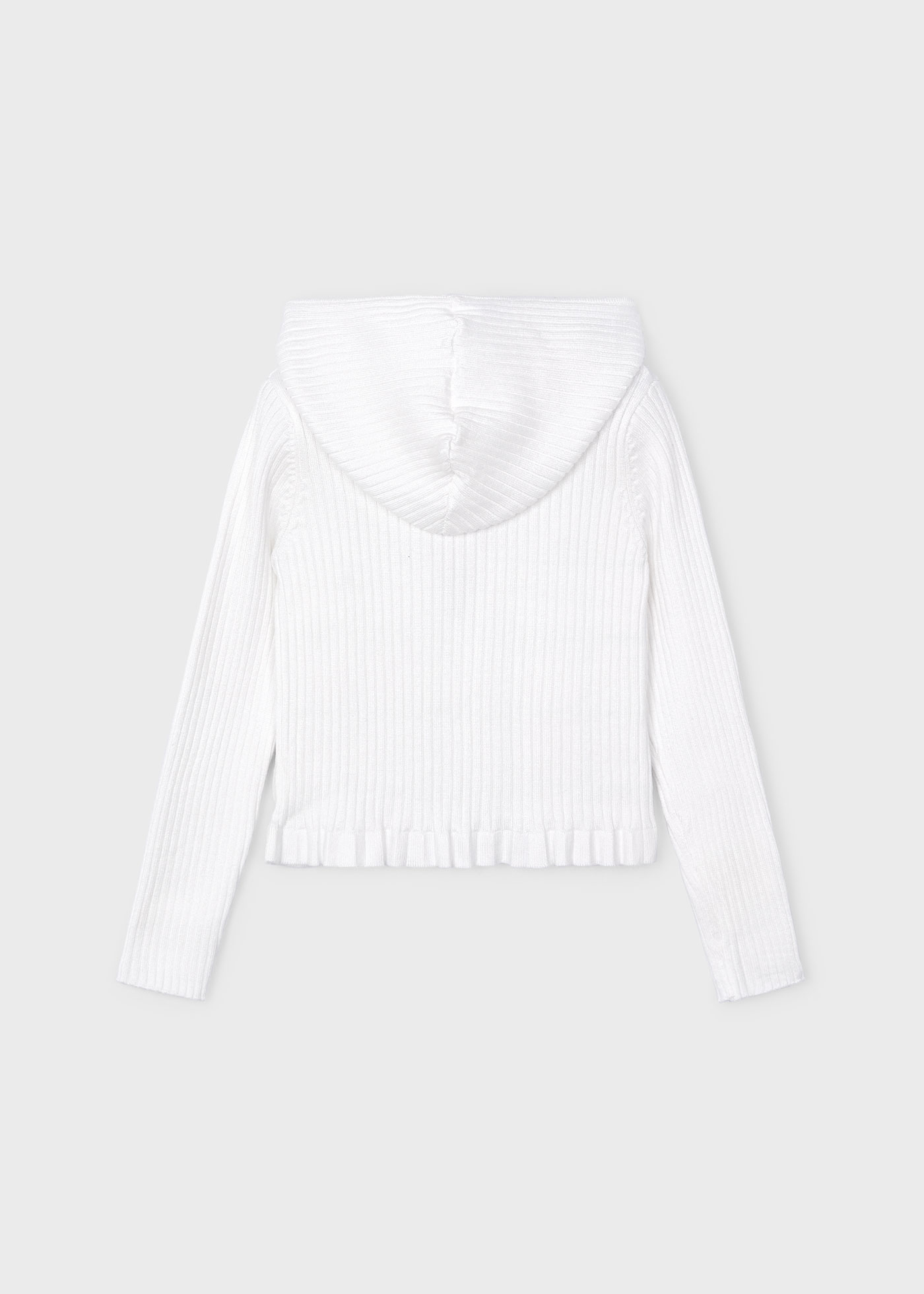 Cardigã canelado de viscose LENZING™ ECOVERO™ para meninas, branco