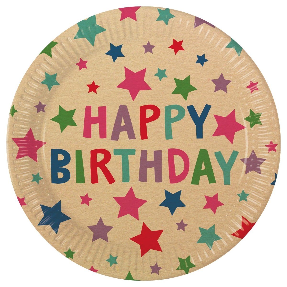 Happy Birthday Borden Kraft Papier 23cm 8st